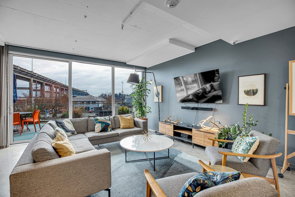 The emery south waterfront apartments modern lounge